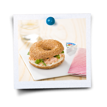 Bagel met verse zalm